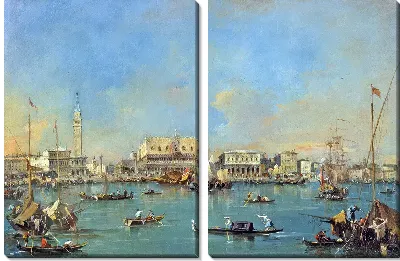 Пьяццетта, Дворец дожей и Рива дельи Скьявони.