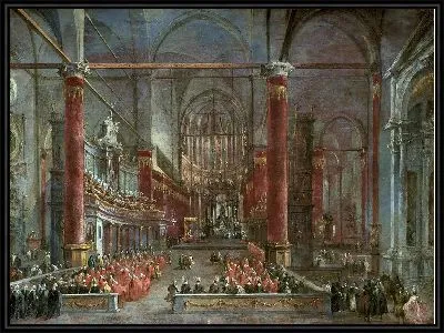 Картина Папская церемония в церкви святых Иоанна и Павла, Венеция, 1782 г.