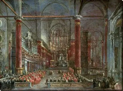 Картина Папская церемония в церкви святых Иоанна и Павла, Венеция, 1782 г.