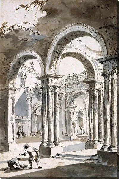 Картина Частично разрушенная колоннада с фигурами