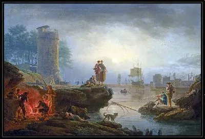 Морской порт, закат