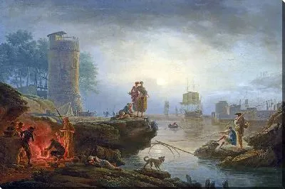 Морской порт, закат