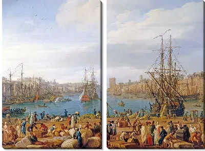 Картина Интерьер порта Марселя, 1754 г.