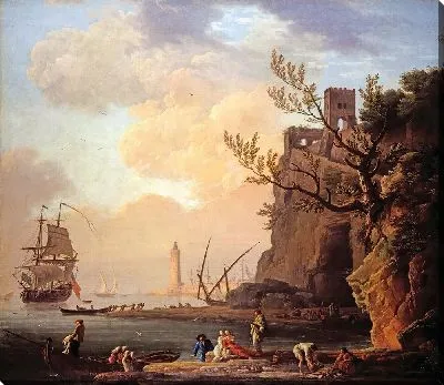 Картина Итальянская сцена в гавани