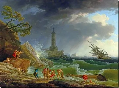 Шторм на побережье Средиземного моря