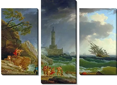 Шторм на побережье Средиземного моря