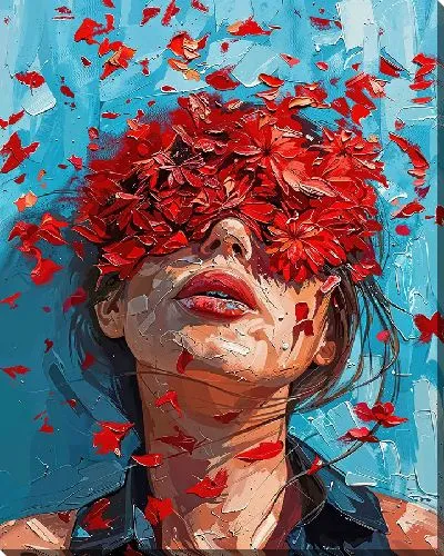 Картина маслом Стильная арт девушка №41