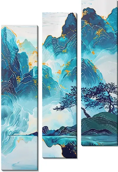 Модульная картина Китайские горы в дымке №56