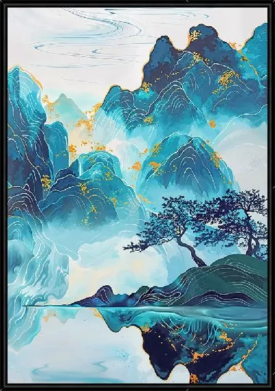 Картина Китайские горы в дымке №56