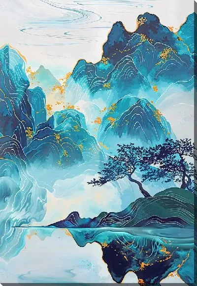 Постер Китайские горы в дымке №56