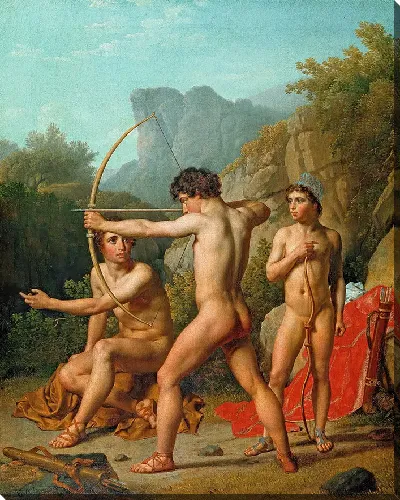 Картина Три спартанских мальчика упражняются в стрельбе из лука