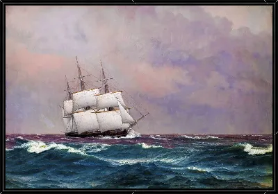 Корвет Najaden в бурном море