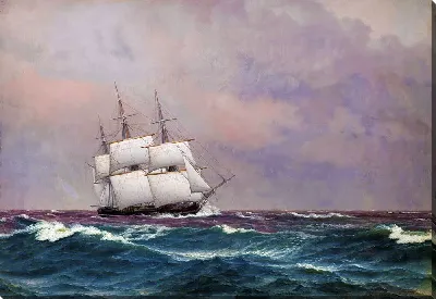 Корвет Najaden в бурном море