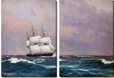 Корвет Najaden в бурном море