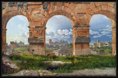 Вид через три арки третьего яруса Колизея