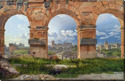 Вид через три арки третьего яруса Колизея