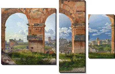 Вид через три арки третьего яруса Колизея