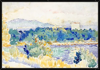 Средиземноморский пейзаж с белым домом