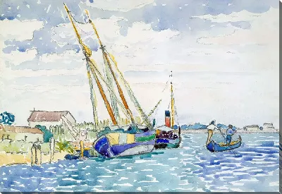 Картина Морской пейзаж (Лодки близ Венеции)