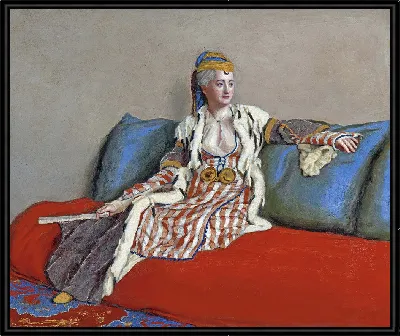 Дама в турецком платье с веером в руках