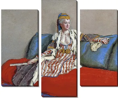 Дама в турецком платье с веером в руках