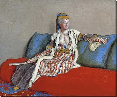 Дама в турецком платье с веером в руках