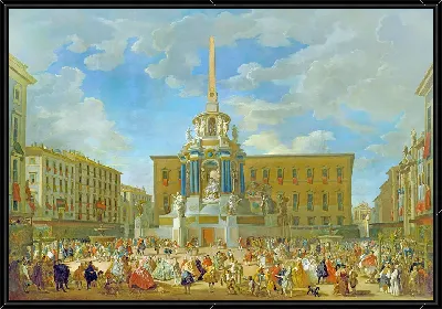 Картина Площадь Фарнезе украшена для празднования в честь бракосочетания дофина