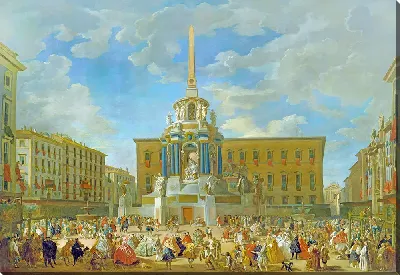 Картина Площадь Фарнезе украшена для празднования в честь бракосочетания дофина