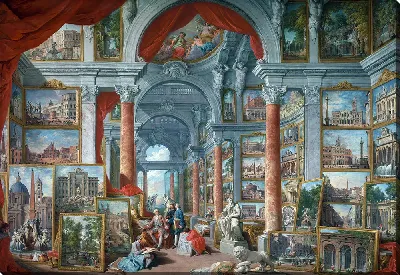 Картина Картинная галерея с видами современного Рима