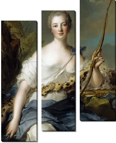 Картина Жанна-Антуанетта Пуассон, маркиза де Помпадур в роли Дианы-охотницы
