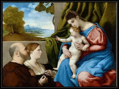 Мадонна с младенцем и двумя донорами (главный вид)