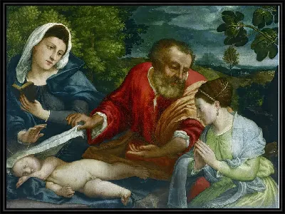 Святое семейство с дарительницей в образе святой Екатерины Александрийской