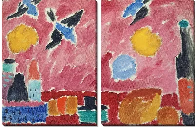 Картина Обои с красным рисунком ласточек, 1915 г.