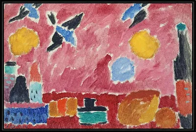 Картина Обои с красным рисунком ласточек, 1915 г.