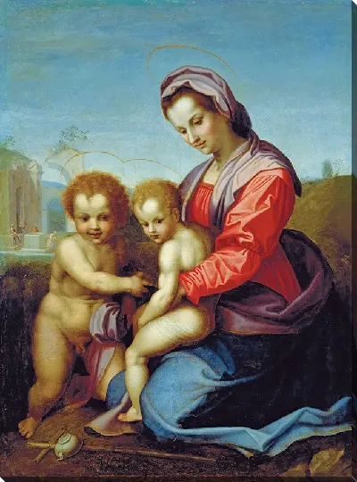 Картина Ла-Вирхен и Эль-Ниньо с Сан-Хуаном Баутиста-1