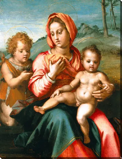 Картина Ла Вирхен и Эль-Ниньо с Сан-Хуаном Баутистой