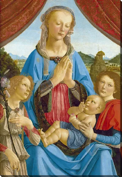 Картина Богоматерь с младенцем и двумя ангелами