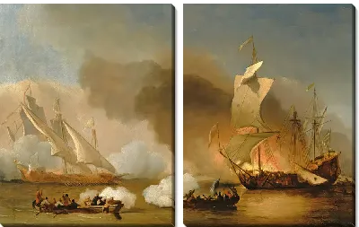 Сражение между английскими кораблями и берберийскими корсарами