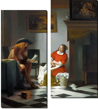 Мужчина читает письмо женщине