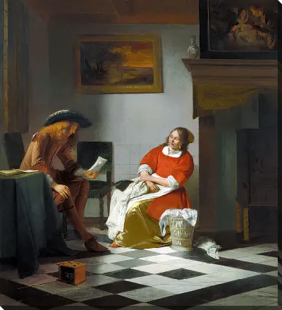 Картина Мужчина читает письмо женщине