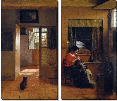 Мать, очищающая волосы своего ребенка, известная как «материнская обязанность»