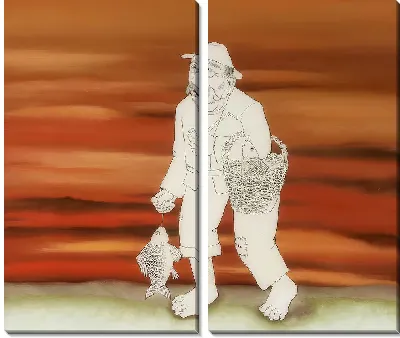 Рыбак продает рыбу