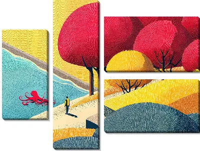 Модульная картина Осьминог №4