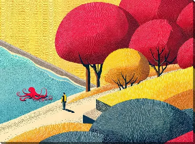 Картина маслом Осьминог №4