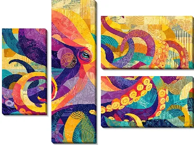 Модульная картина Осьминог №6