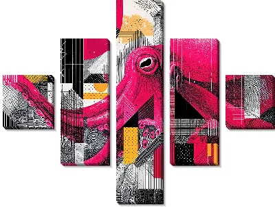 Модульная картина Осьминог №7