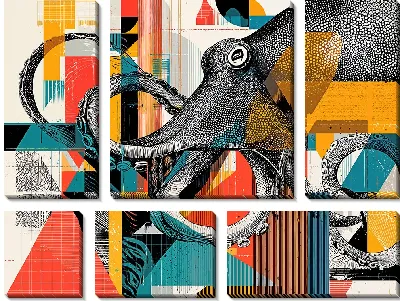 Модульная картина Осьминог №8