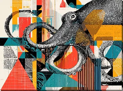 Картина маслом Осьминог №8