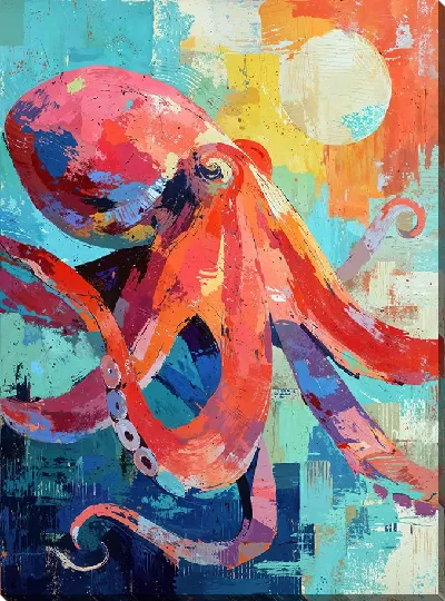 Картина маслом Осьминог №11