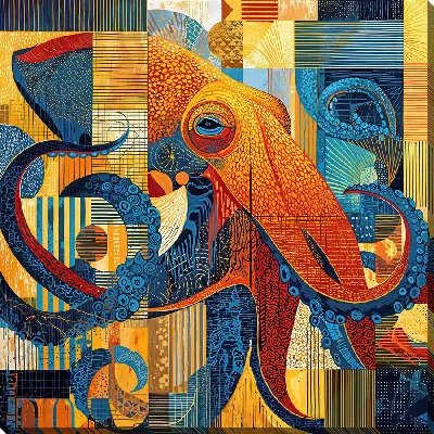 Картина маслом Осьминог №13